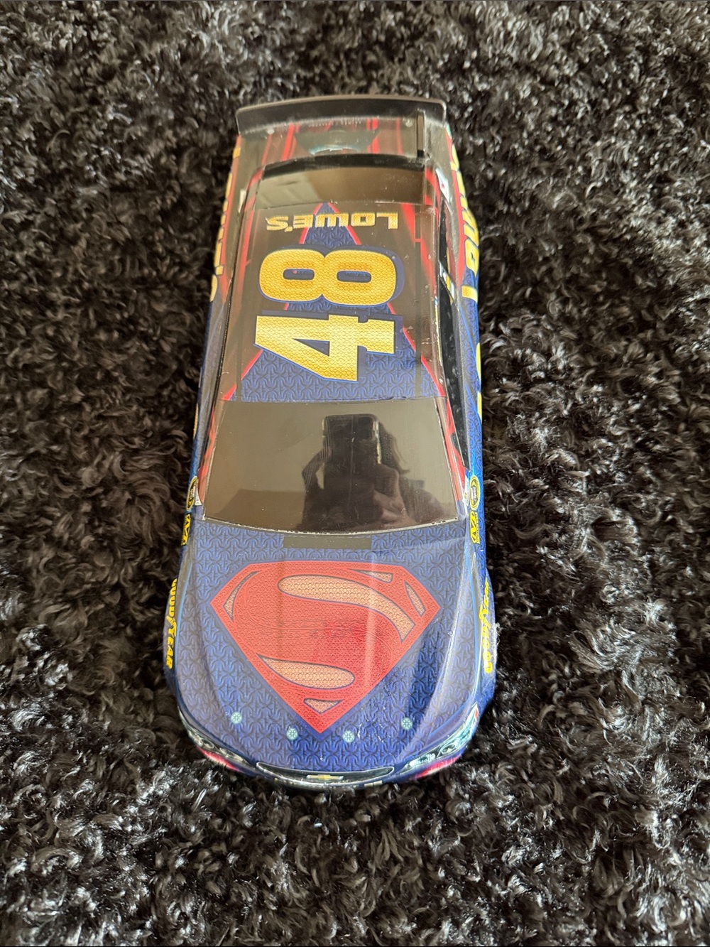 NASCAR Superman Blue Die-Cast Race Car Toy - Kids Collectible